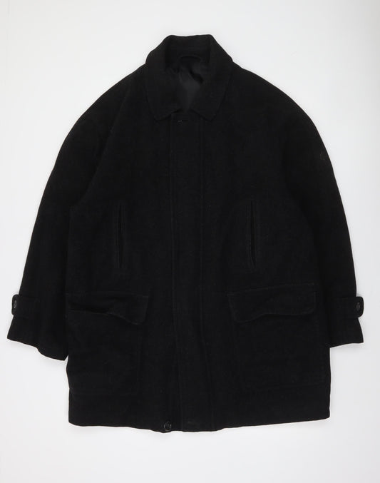 Marks and Spencer Men's Black Wool Overcoat Medium 38-40" Classic Fit
