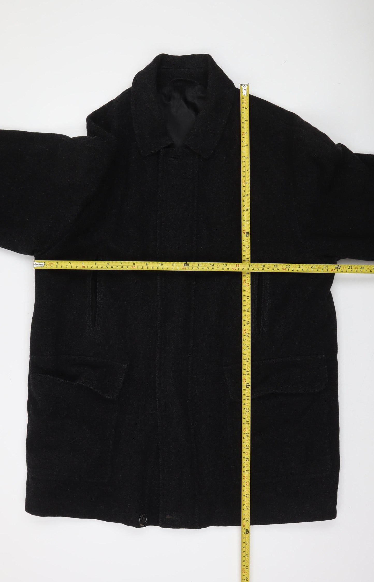 Marks and Spencer Men's Black Wool Overcoat Medium 38-40" Classic Fit