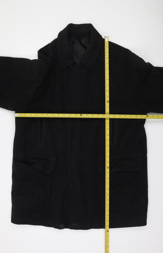 Marks and Spencer Men's Black Wool Overcoat Medium 38-40" Classic Fit
