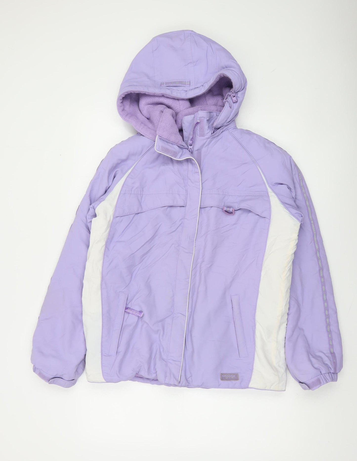 Maine New England Girls Purple Hooded Puffer Jacket 13-14 Years