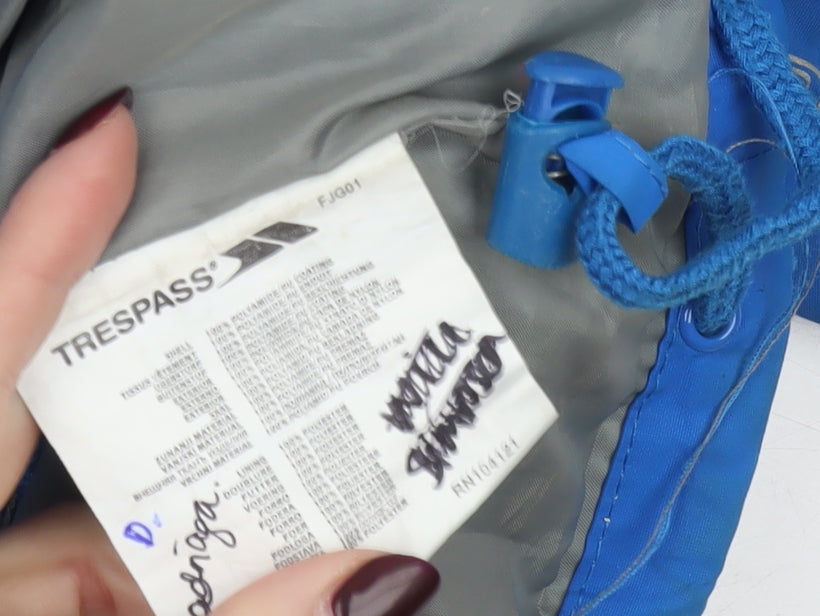 Trespass Boys Blue Waterproof Hooded Rain Jacket 5-6 Years