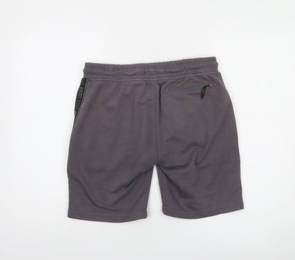 Diesel Mens Grey Sweat Shorts M Elastic Waist Drawstring Logo Casual