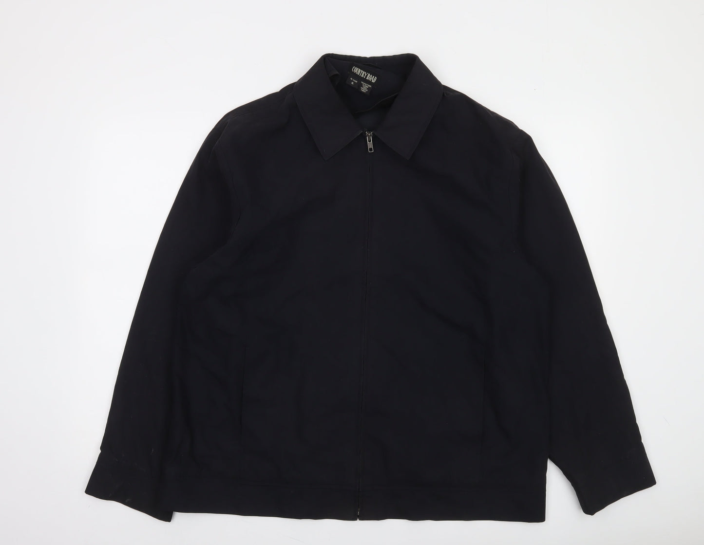 Country Road Men's Black XL Cotton Blend Zip-Up Casual Jacket