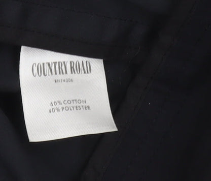 Country Road Men's Black XL Cotton Blend Zip-Up Casual Jacket
