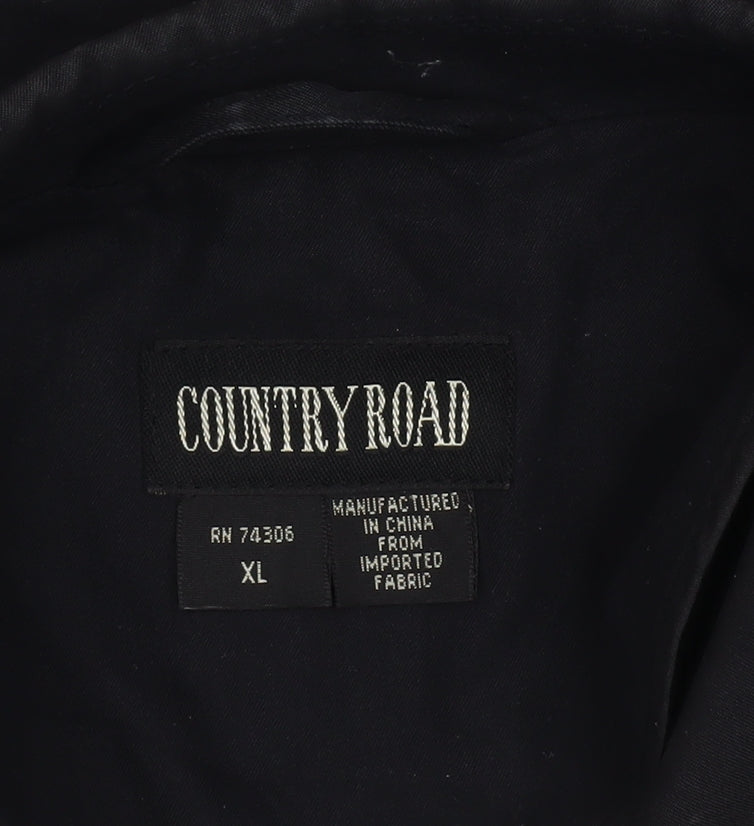 Country Road Men's Black XL Cotton Blend Zip-Up Casual Jacket