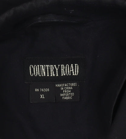 Country Road Men's Black XL Cotton Blend Zip-Up Casual Jacket