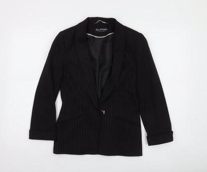 Miss Selfridge Women’s Black Pinstripe Slim Fit Blazer Size 8
