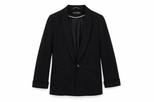 Miss Selfridge Women’s Black Pinstripe Slim Fit Blazer Size 8
