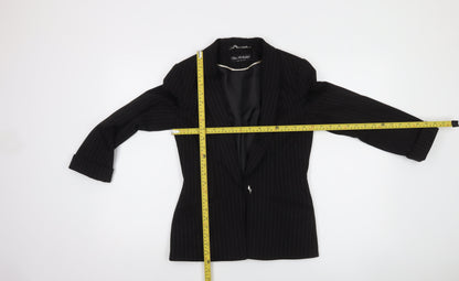 Miss Selfridge Women’s Black Pinstripe Slim Fit Blazer Size 8