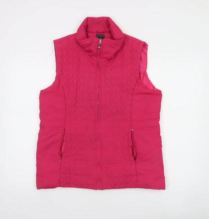 Voulez Vous Women Pink Quilted Sleeveless Waistcoat M