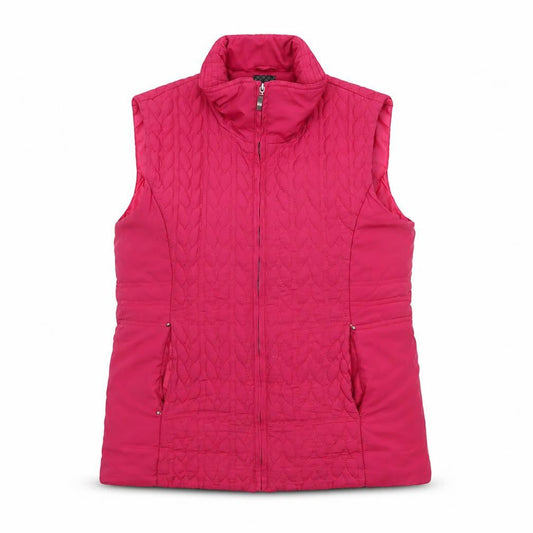 Voulez Vous Women Pink Quilted Sleeveless Waistcoat M