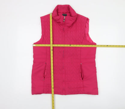 Voulez Vous Women Pink Quilted Sleeveless Waistcoat M