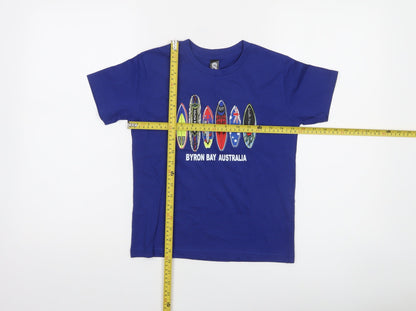 S Designs Boys Blue Byron Bay Australia Graphic T-Shirt Size 8 Cotton