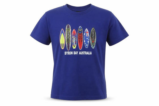 S Designs Boys Blue Byron Bay Australia Graphic T-Shirt Size 8 Cotton