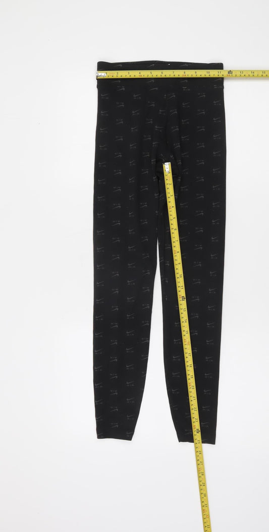 Nike Women Black XS Air Print Cotton Blend Leggings Activewear