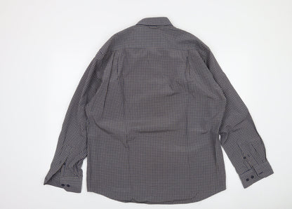 Marco Company Men's Blue Check Long Sleeve Button-Up Shirt XL