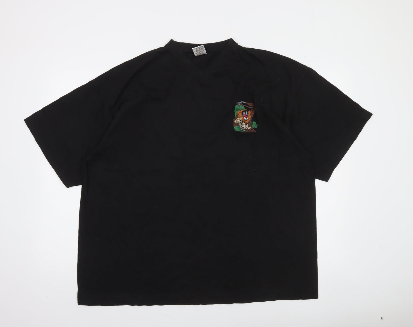 Hanes Mens Black 2XL Looney Tunes V-Neck Graphic T-Shirt