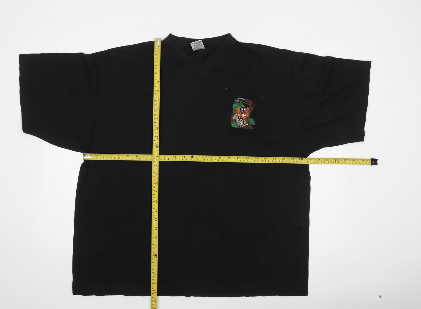Hanes Mens Black 2XL Looney Tunes V-Neck Graphic T-Shirt