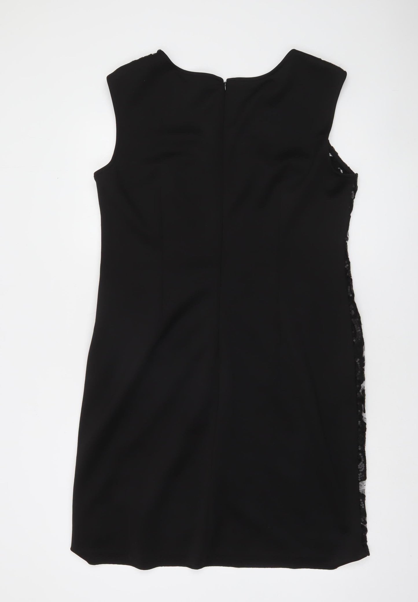 SD Collection Women Black Size 16 Lace Sequin Sheath Cocktail Dress