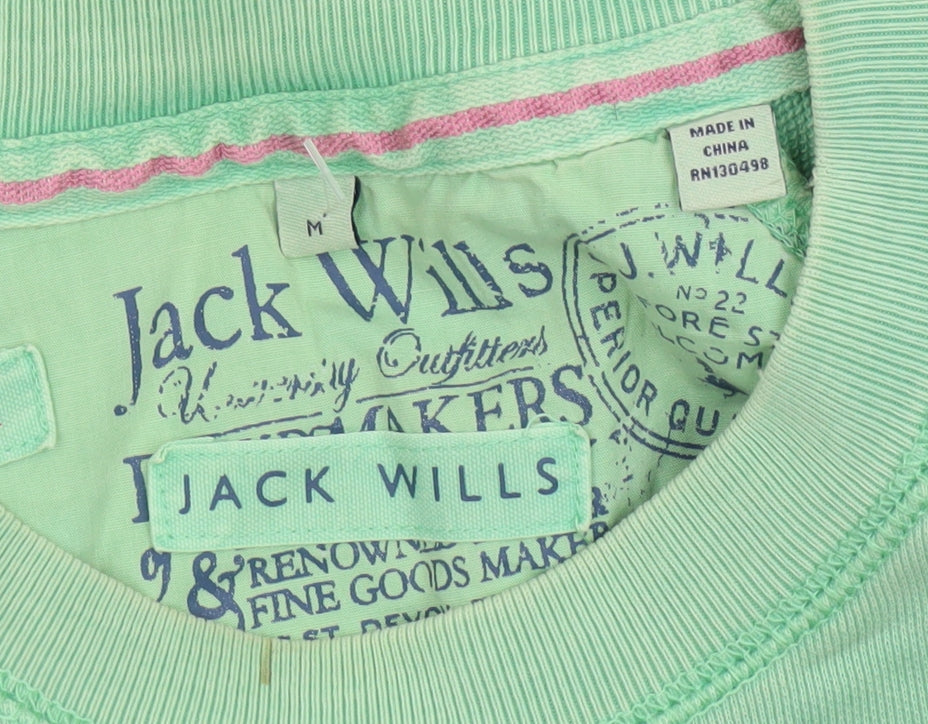Mens UK Size M Jack Wills Green Pullover Sweatshirt