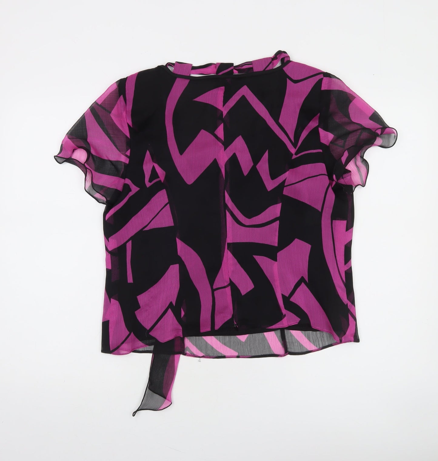 JomHay Womens Multicoloured Geometric Chiffon Tunic Blouse Size 16