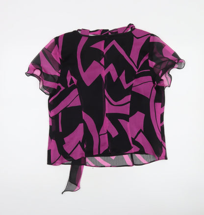 JomHay Womens Multicoloured Geometric Chiffon Tunic Blouse Size 16