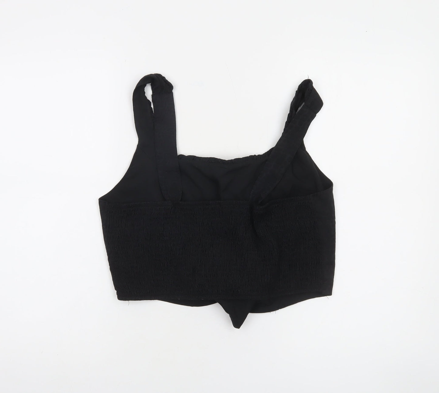Savida Women's Black Cropped Square Neck Tank Top Size 18