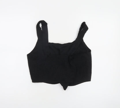 Savida Women's Black Cropped Square Neck Tank Top Size 18