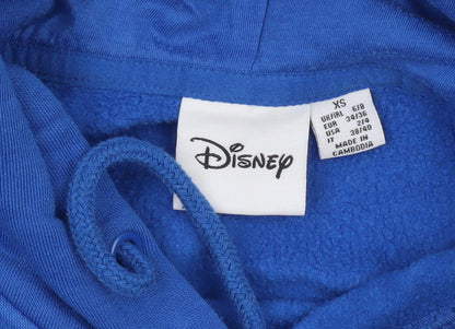 Disney Women's Blue Stitch Pullover Hoodie XS Hooded Sweatshirt