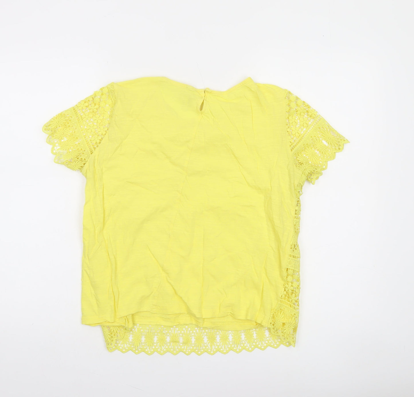 ASOS Women’s Yellow Lace Crochet Short Sleeve Blouse Size M