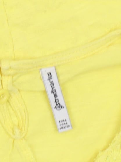 ASOS Women’s Yellow Lace Crochet Short Sleeve Blouse Size M