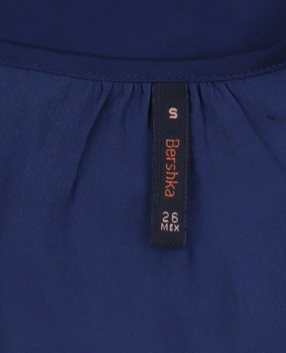 Bershka Women's Blue Long Sleeve Polyester Blouse Size S