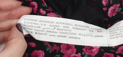 Bershka Womens Multicoloured Floral Midi Flare Skirt Size 12