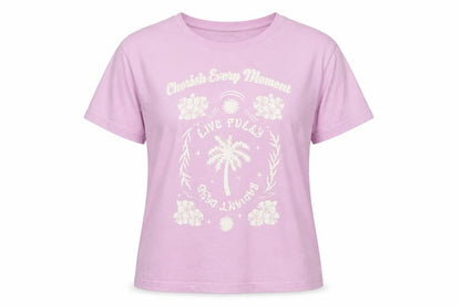 Pull&Bear Women's Pink Graphic Cotton Short Sleeve T-Shirt M
