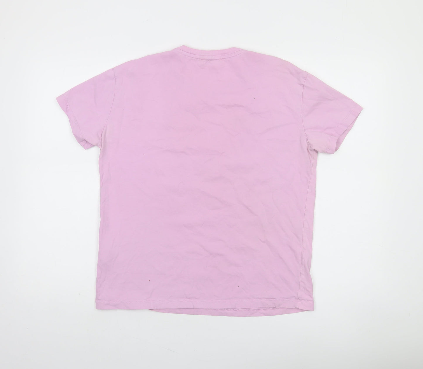 Pull&Bear Women's Pink Graphic Cotton Short Sleeve T-Shirt M