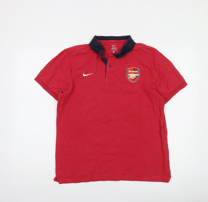 Nike Arsenal Red Men's Large Short Sleeve Polo Shirt Cotton