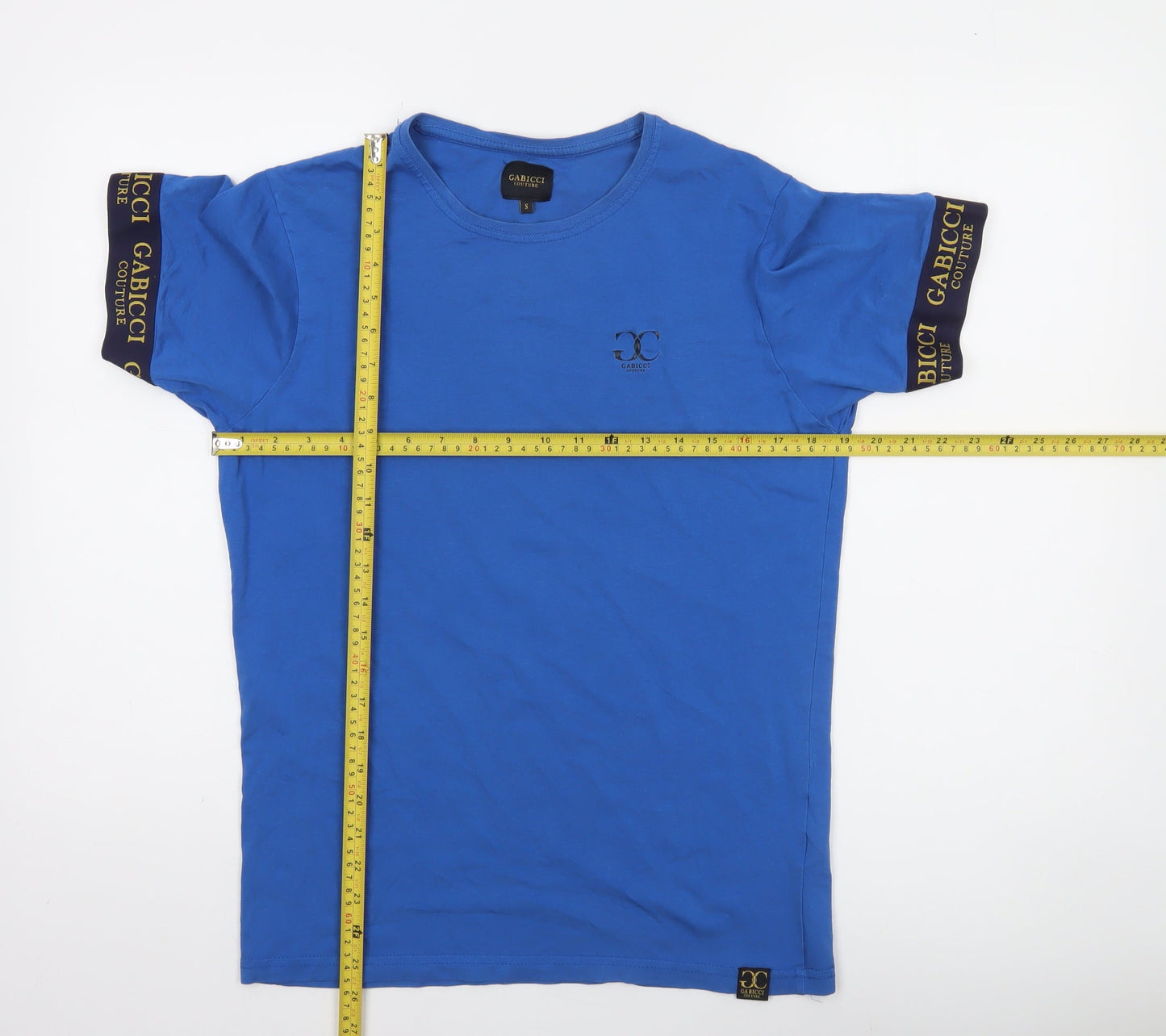 Gabicci Couture Men’s Blue Short Sleeve Logo T-Shirt Size S