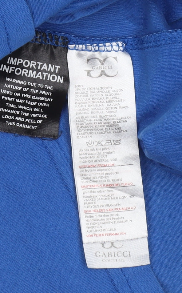 Gabicci Couture Men’s Blue Short Sleeve Logo T-Shirt Size S