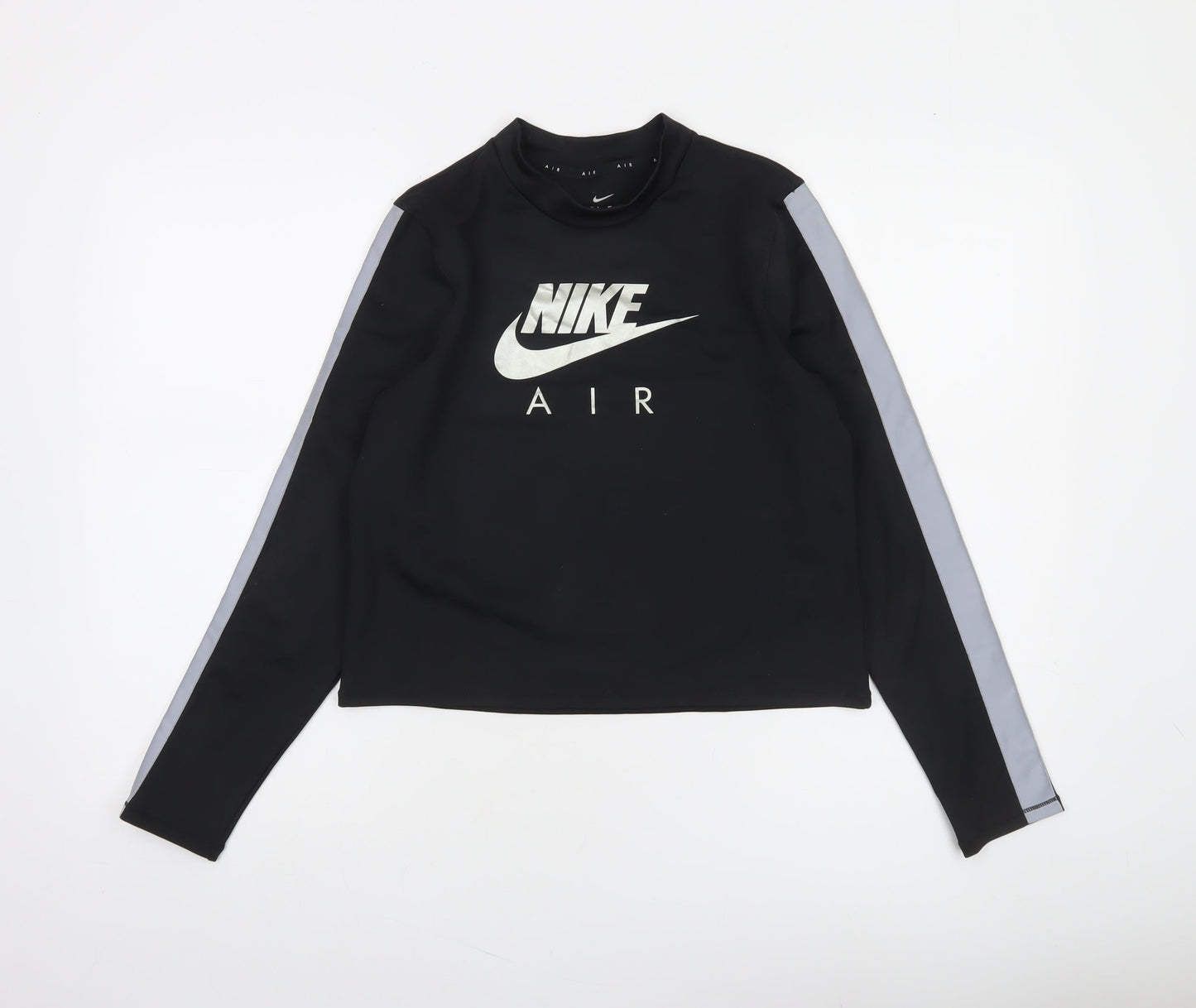 Nike Women Black Dri-FIT Air Long Sleeve Cropped T-Shirt M
