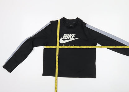 Nike Women Black Dri-FIT Air Long Sleeve Cropped T-Shirt M