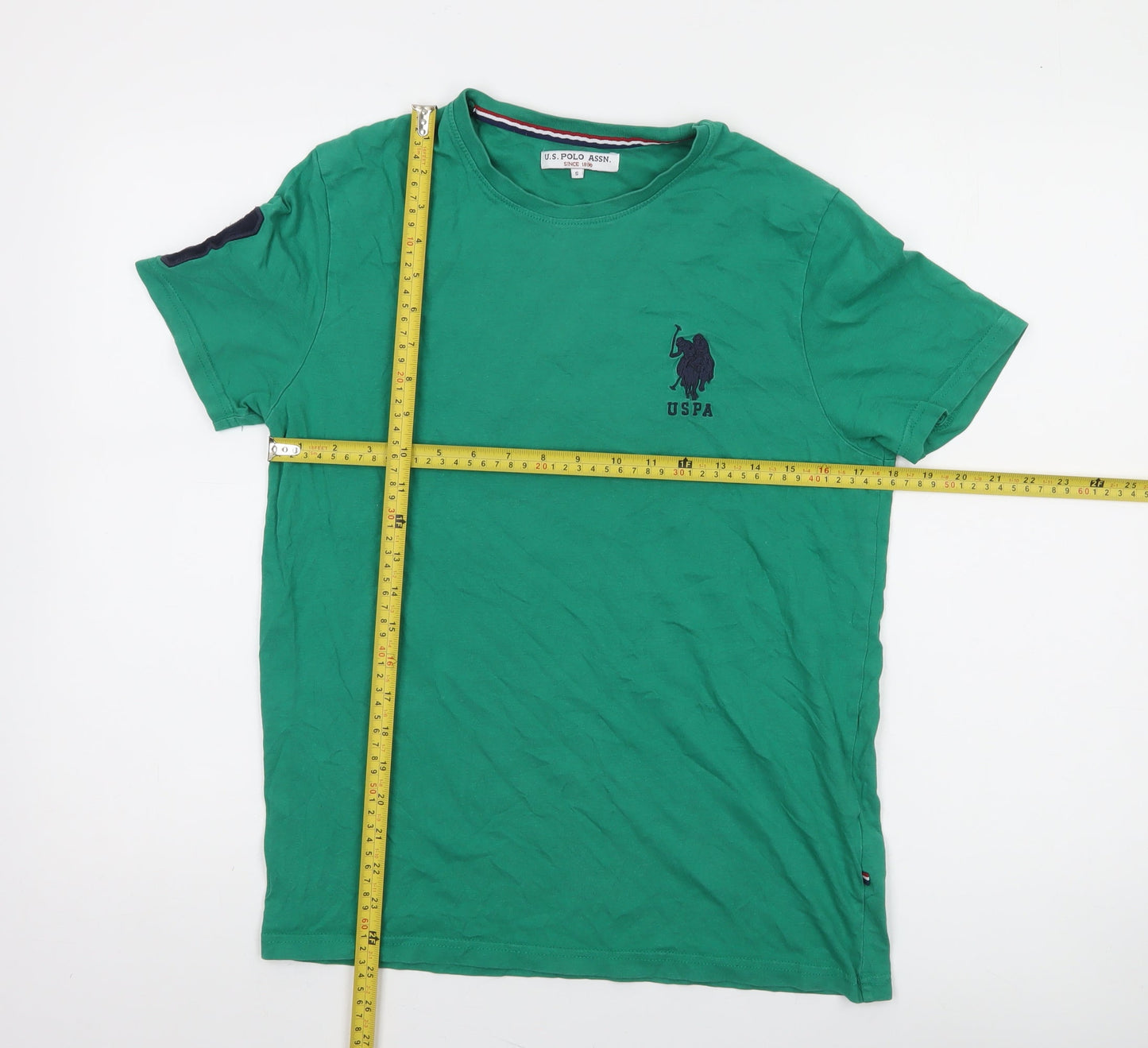 U.S. Polo Assn. Men's Green Cotton Crew Neck Short Sleeve T-Shirt Size S