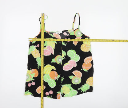 Warehouse Women's Black Fruit Print Camisole Tank Top Size 14