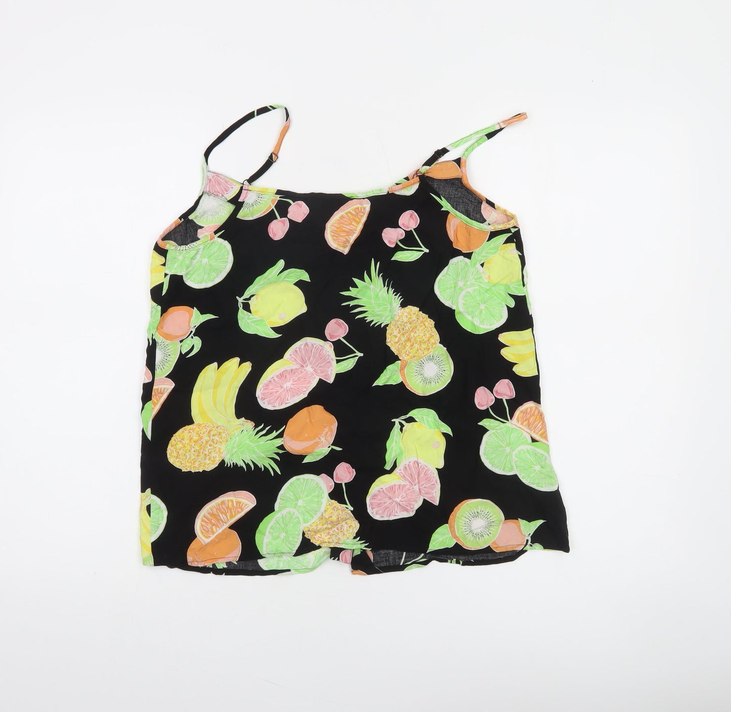 Warehouse Women's Black Fruit Print Camisole Tank Top Size 14