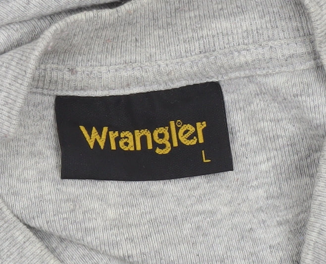 Wrangler Men's Grey V-Neck Short Sleeve T-Shirt Size L
