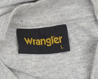 Wrangler Men's Grey V-Neck Short Sleeve T-Shirt Size L