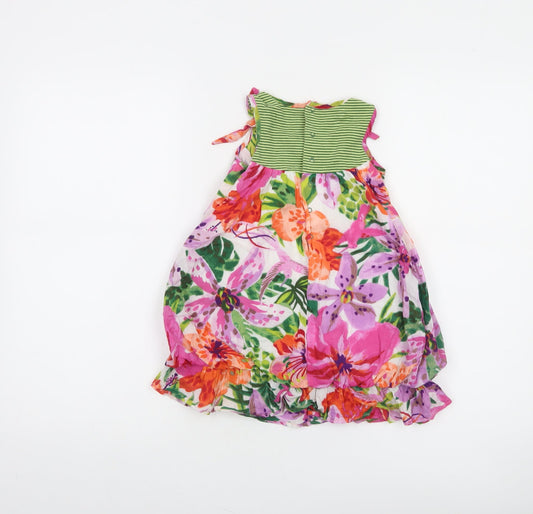 Catimini Girls Multicoloured Floral A-Line Sleeveless Dress 3 Years