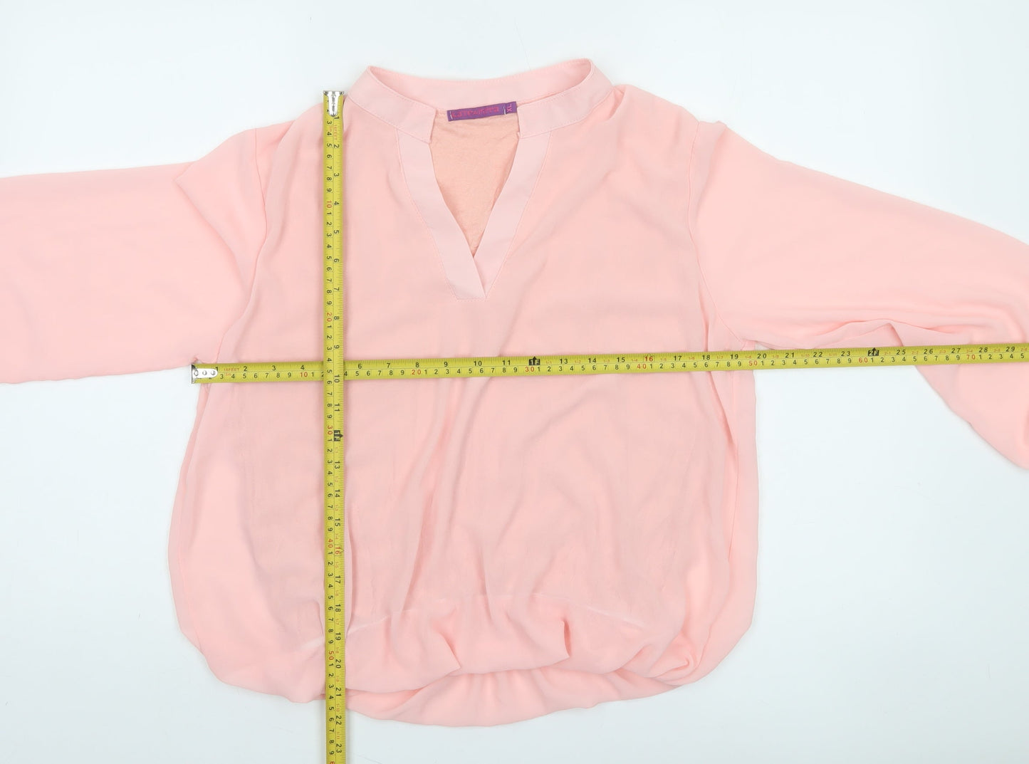 Kate & Pippa Women’s Pink Chiffon V-Neck Tunic Blouse XL