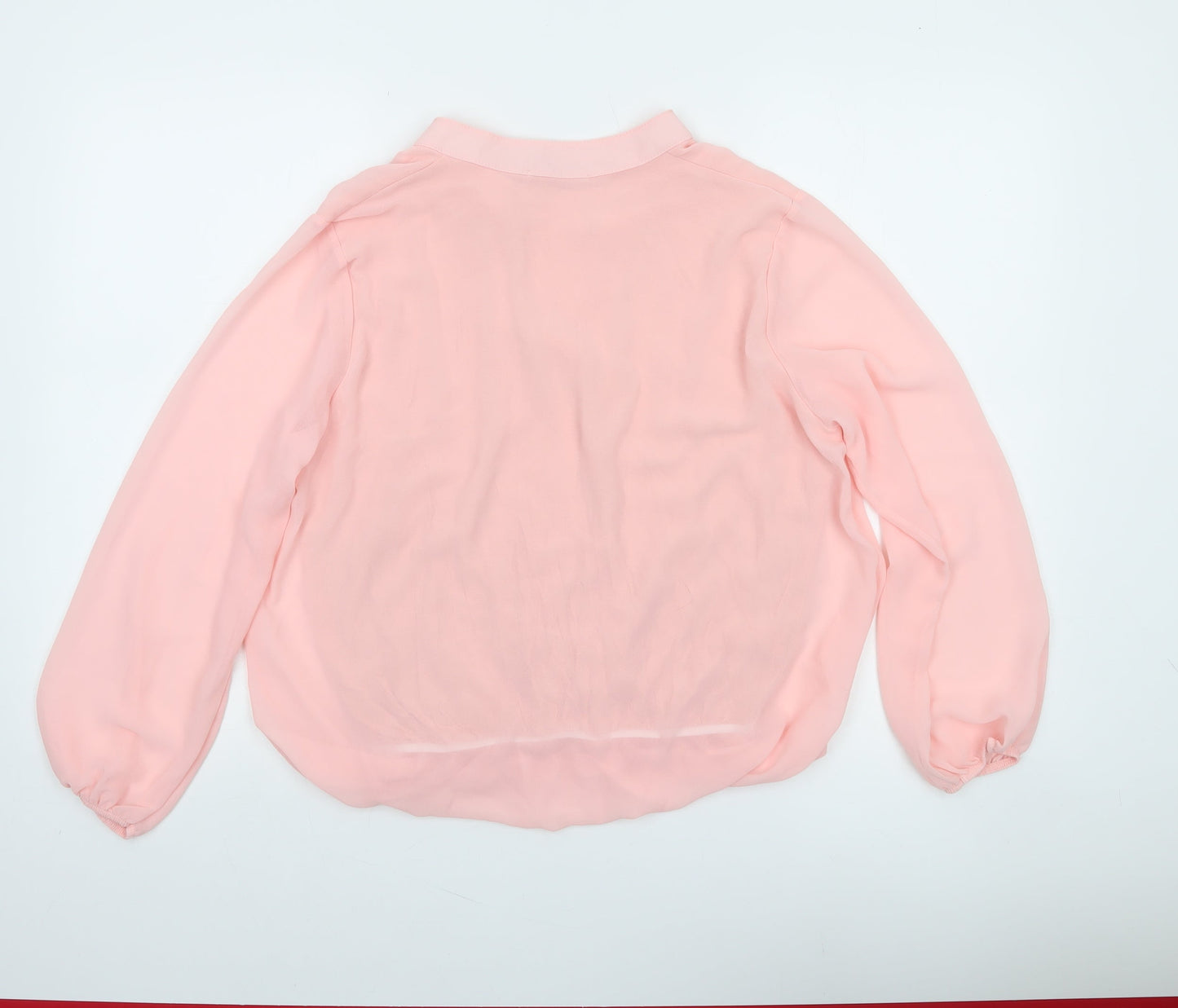 Kate & Pippa Women’s Pink Chiffon V-Neck Tunic Blouse XL