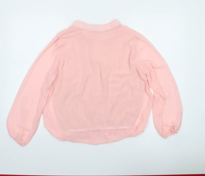 Kate & Pippa Women’s Pink Chiffon V-Neck Tunic Blouse XL
