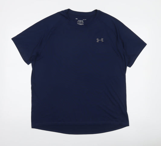 Under Armour Men's Blue Tech T-Shirt L Relaxed Fit Gym Top